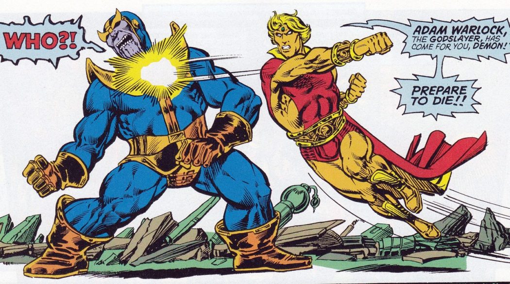 Adam Warlock fights Thanos