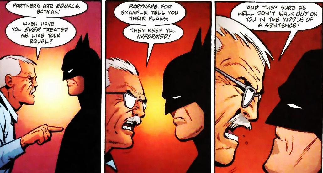 Comissioner gordon and batman argue