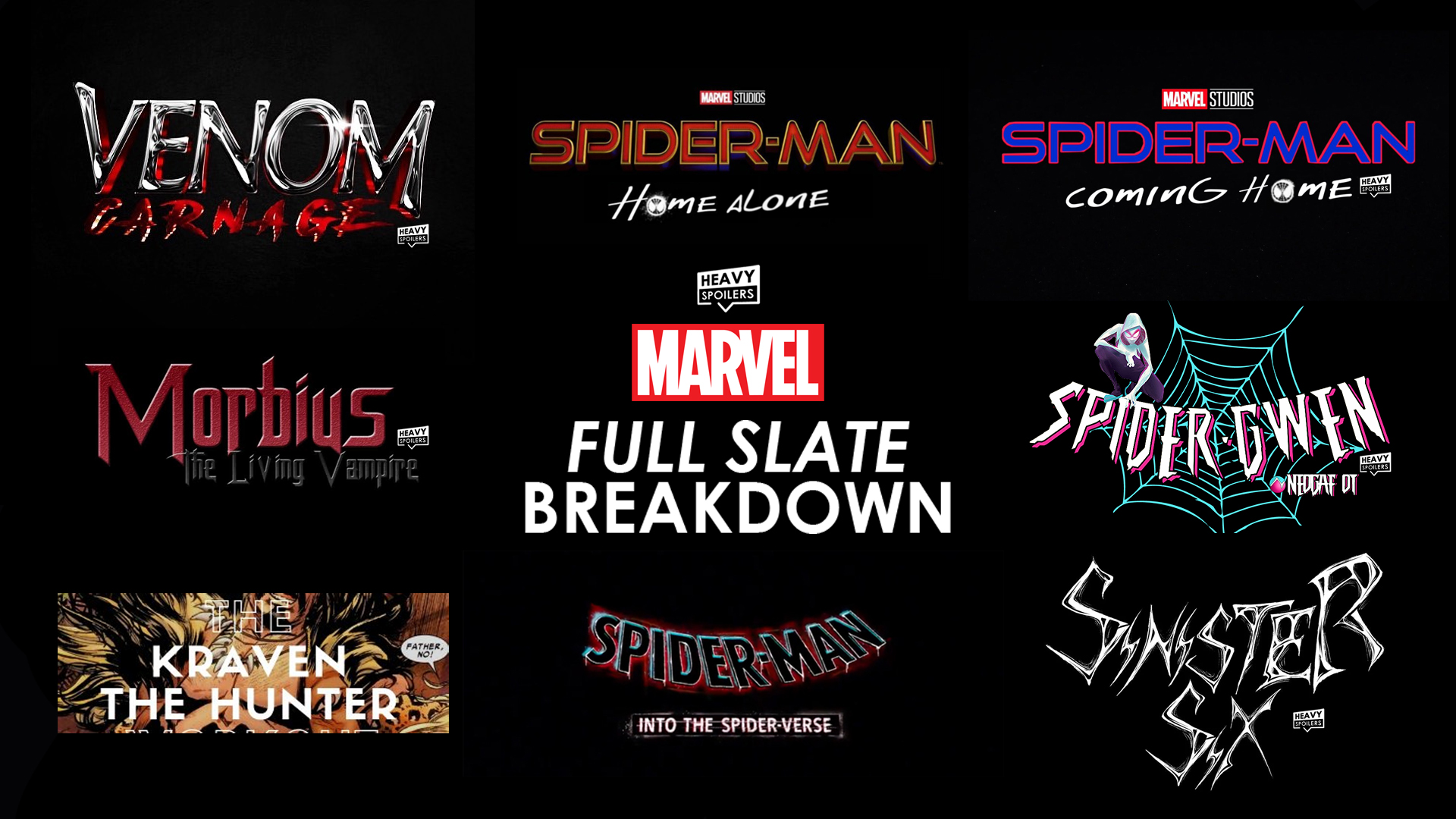 spider man full official sony spider verse slate breakdown all announced films explained madame web venom 2 kraven the hunter into the spiderverse 2 morbius black cat
