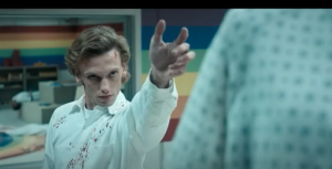 Rainbow is upside down in the mirror, representing The Upside Down