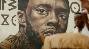 Wakanda Forever Trailer Mural