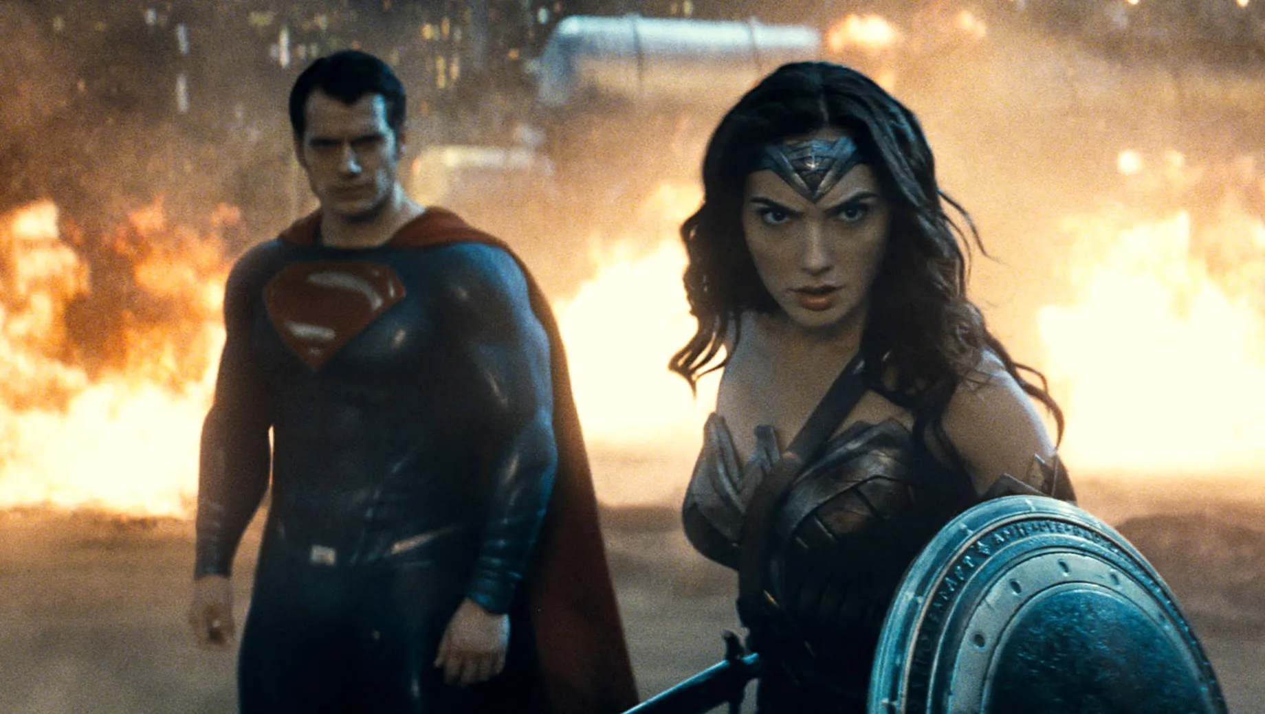 Henry Cavill as Superman and Gal Gadot as Wonder Woman
